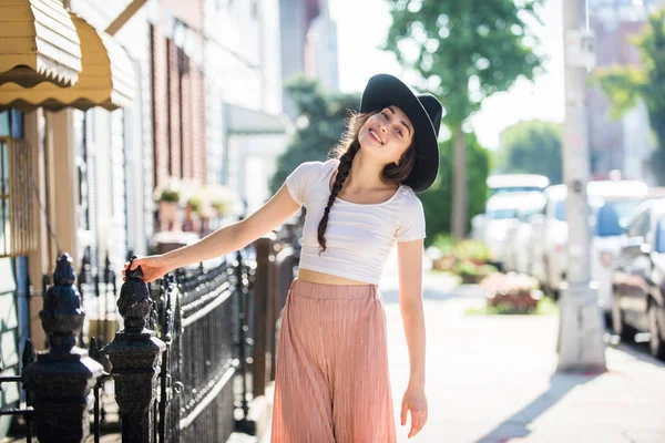 Mulher bonita em Nova York — Fotografia de Stock