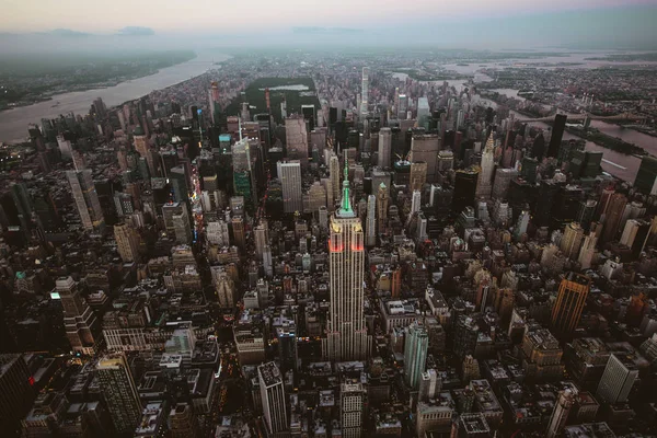 New York City från helikoptertur — Stockfoto