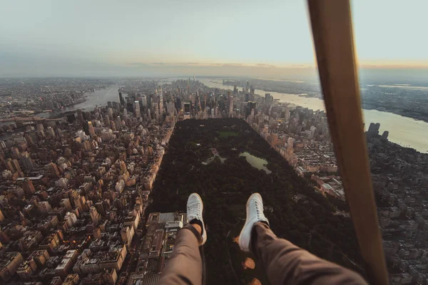 Cidade de Nova York de passeio de helicóptero — Fotografia de Stock