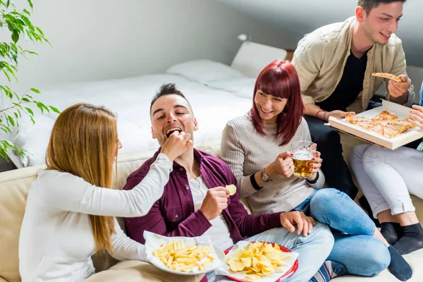 Friends having fun at home — Stock Photo, Image