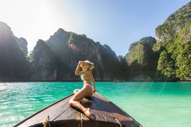 Tayland uzun kuyruklu tekne güzel kadın