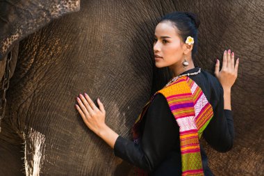 Tayland fil ve kadın