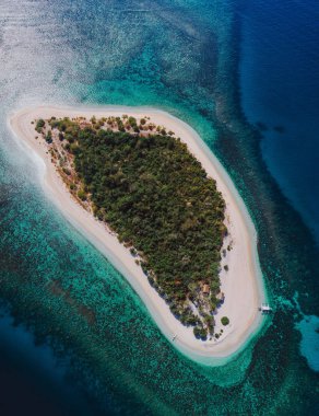 Filipinler Pamalican adası, Koron eyaleti. Havadan çekim