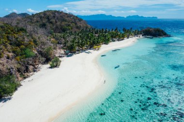 Malcapuya island in the philippines, coron province. Aerial shot clipart
