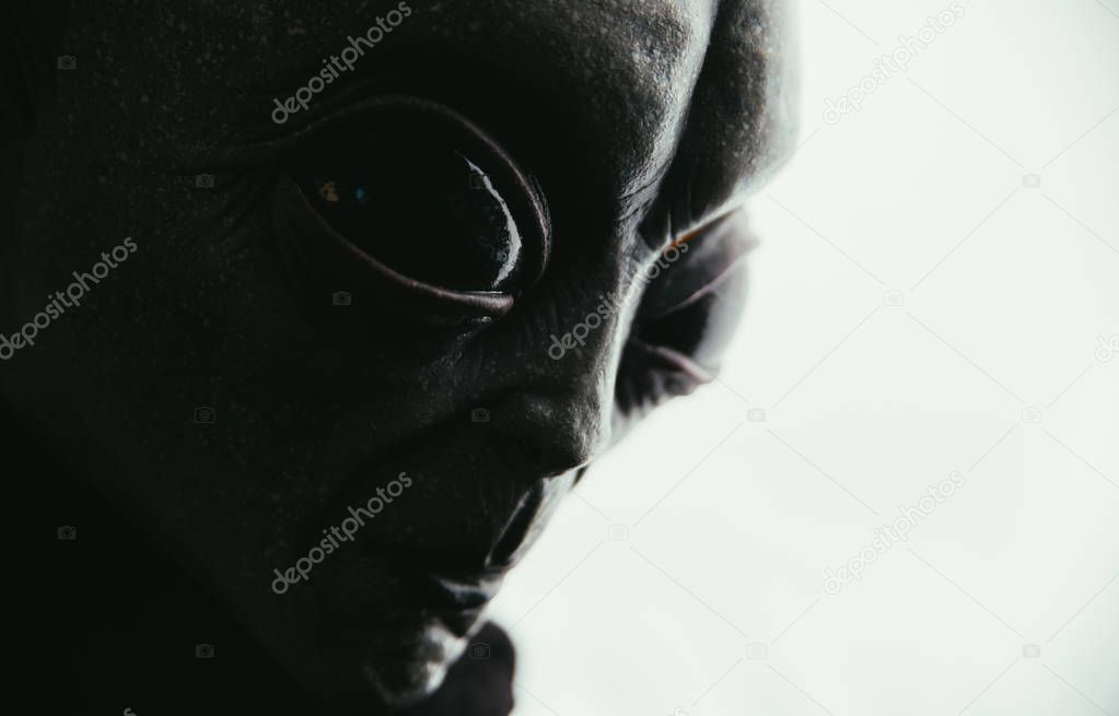 Alien creature has a message for humans. Grey kind humanoid from