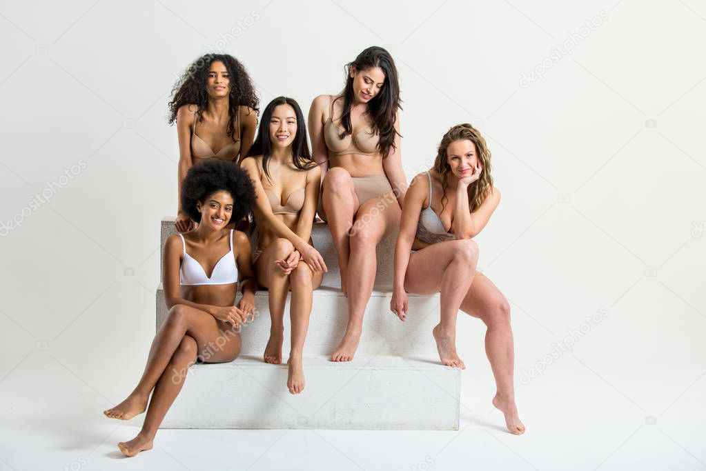 Beautiful women posing in underwear