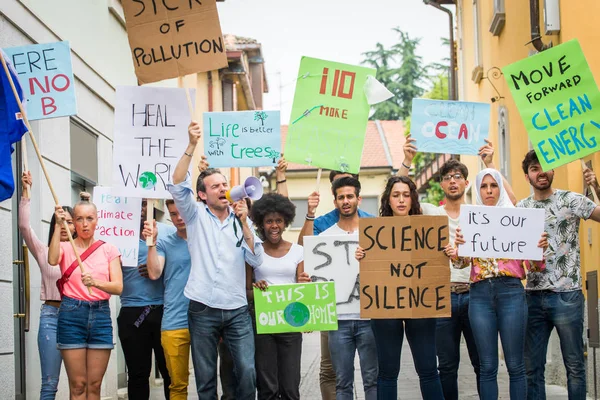 Activists demonstrating against global warming