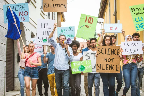 Activists demonstrating against global warming