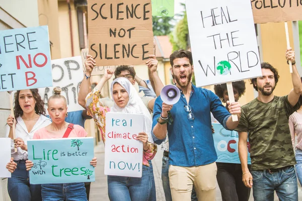 Activists demonstrating against global warming