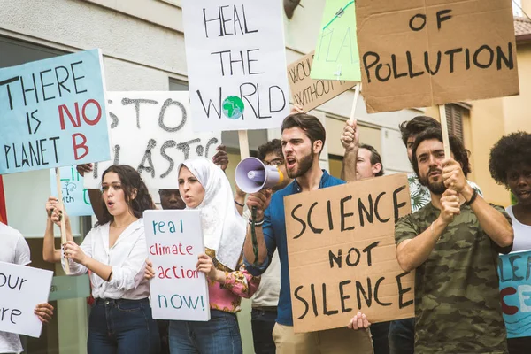 Activists demonstrating against global warming