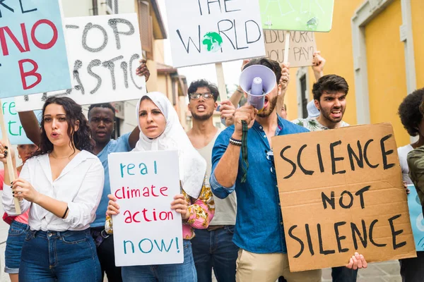 Aktivisták bizonyítják a globális felmelegedés — Stock Fotó