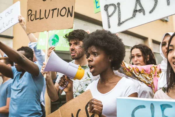 Küresel ısınma karşı gösteren eylemciler — Stok fotoğraf