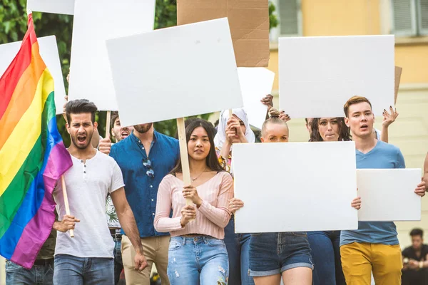 Manifestations d'activistes contre les questions sociales — Photo