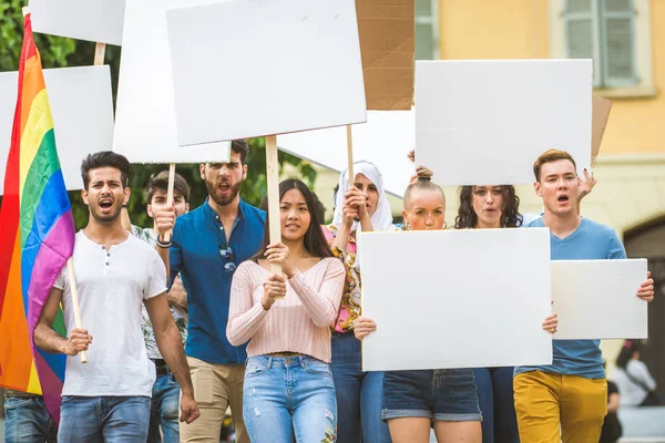 Manifestations d'activistes contre les questions sociales — Photo