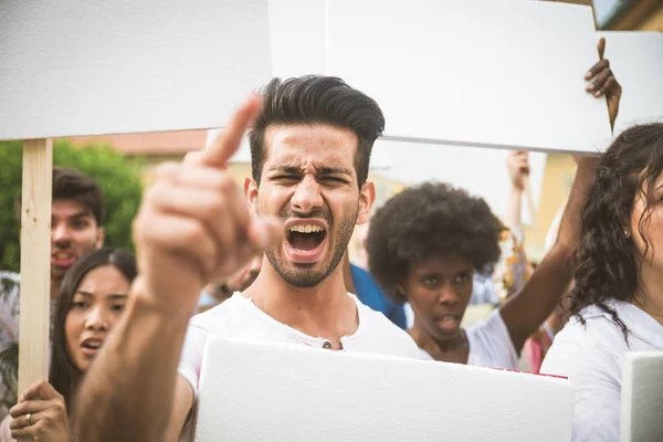 Activists demonstrating against social issues — Stock Photo, Image