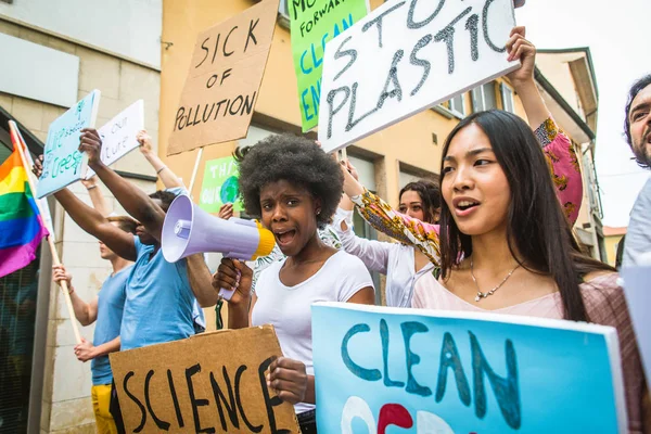 Activists demonstrating against global warming