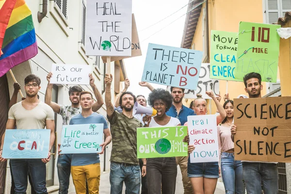 Aktivisté demonstrovat proti globálnímu oteplování — Stock fotografie