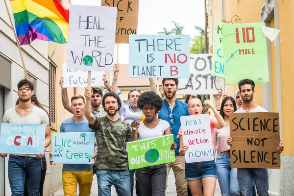 Aktivisté demonstrovat proti globálnímu oteplování — Stock fotografie