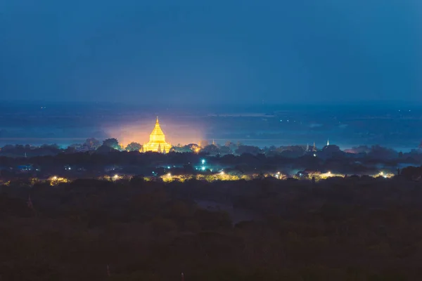 Aeial widok na świątynię historycznego miejsca w Bagan, Myanmar. Pago — Zdjęcie stockowe