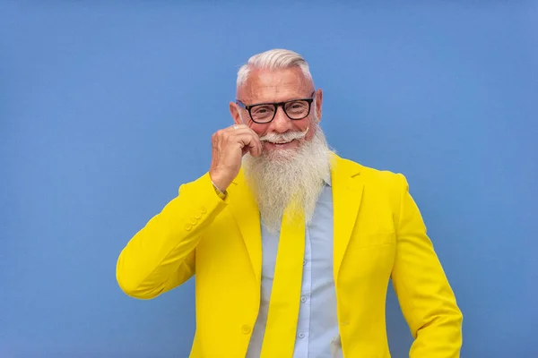 Senior Man Hipster Beard Style — Stock Photo, Image