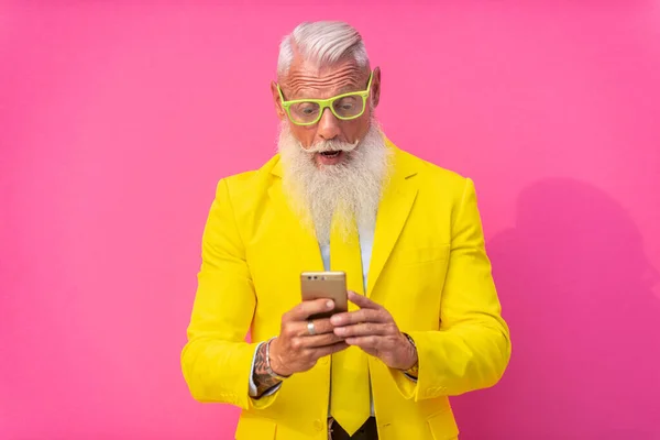 Homem Sênior Com Estilo Barba Hipster — Fotografia de Stock