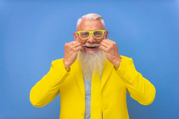 Starszy Mężczyzna Hipsterską Brodą — Zdjęcie stockowe