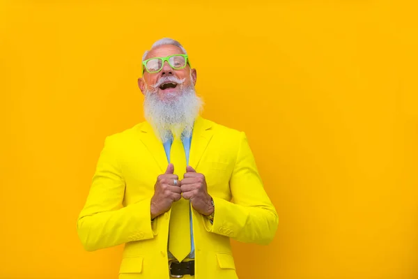 Uomo Anziano Con Stile Barba Hipster — Foto Stock