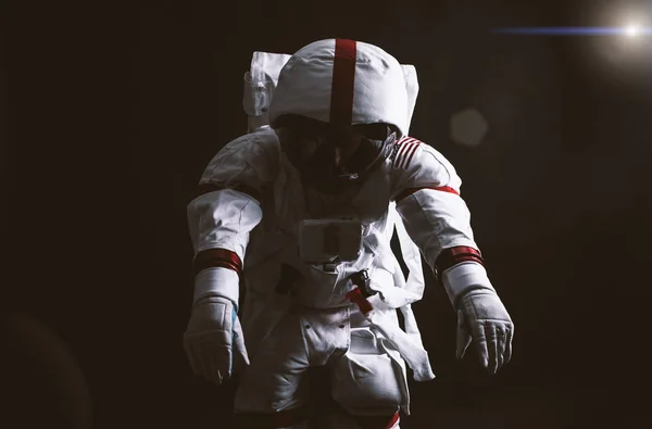 Astronaut verlässt die Erde. Suche nach einer neuen Heimat für die Menschheit. — Stockfoto
