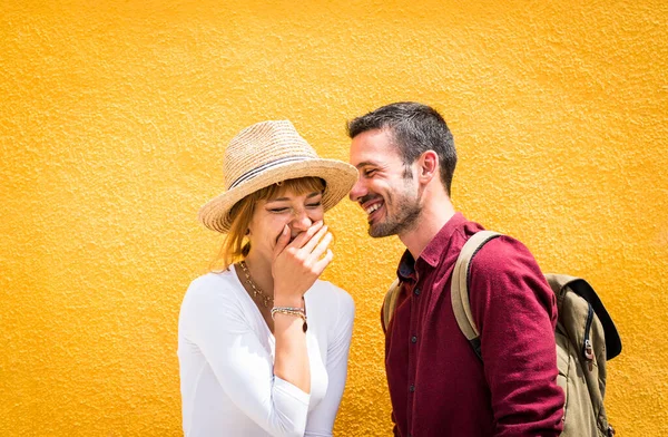 Jovem Casal Veneza Estilo Vida Momentos Viagem Bela Cidade Italiana — Fotografia de Stock