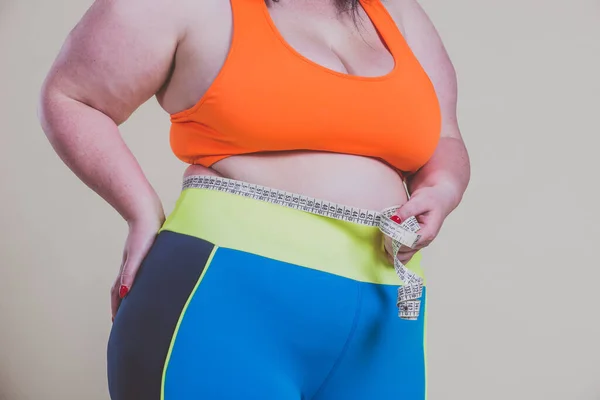 Size Woman Making Sport Fitness Studio Portraits Curvy Girl — Stock Photo, Image