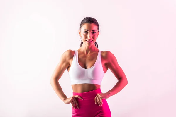 Sportovní Žena Fitness Sportovní Oblečení Traning Krásná Dívka Dělá Fitness — Stock fotografie