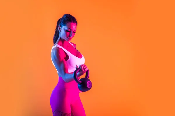 Sportovní Žena Fitness Sportovní Oblečení Traning Krásná Dívka Dělá Fitness — Stock fotografie