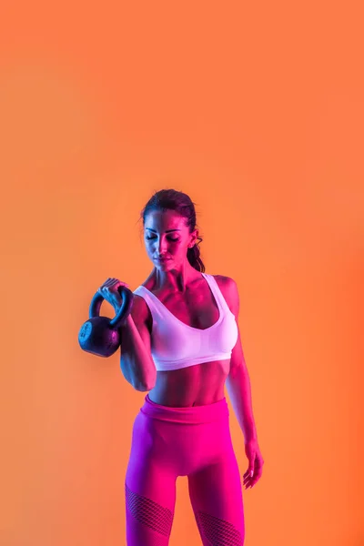 Femme Athlétique Avec Des Vêtements Sport Fitness Traning Belle Fille — Photo