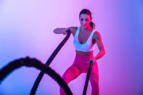 Sportovní Žena Fitness Sportovní Oblečení Traning Krásná Dívka Dělá Fitness — Stock fotografie