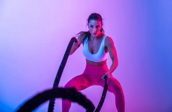 Sportovní Žena Fitness Sportovní Oblečení Traning Krásná Dívka Dělá Fitness — Stock fotografie