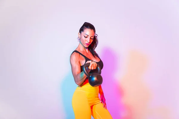 Femme Athlétique Avec Des Vêtements Sport Fitness Traning Belle Fille — Photo