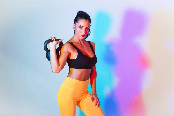 Sportovní Žena Fitness Sportovní Oblečení Traning Krásná Dívka Dělá Fitness — Stock fotografie