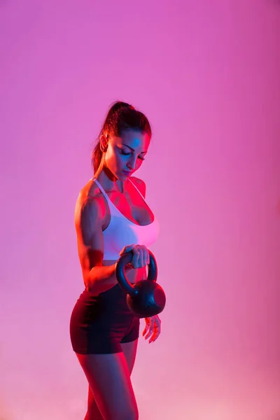 Femme Athlétique Avec Des Vêtements Sport Fitness Traning Belle Fille — Photo