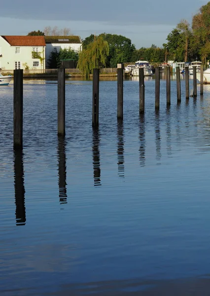 Reflections River Waveney Beccles Quay — Stock fotografie