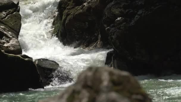 Cascade. Des pierres. River. La nature. Eau propre — Video