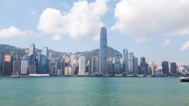 Central Hong Kong Skyline Urban Panorama Zeit — Stockvideo