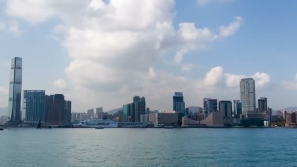 Hong Kong Skyline Panorama Urbano Lapso Tempo China — Vídeo de Stock