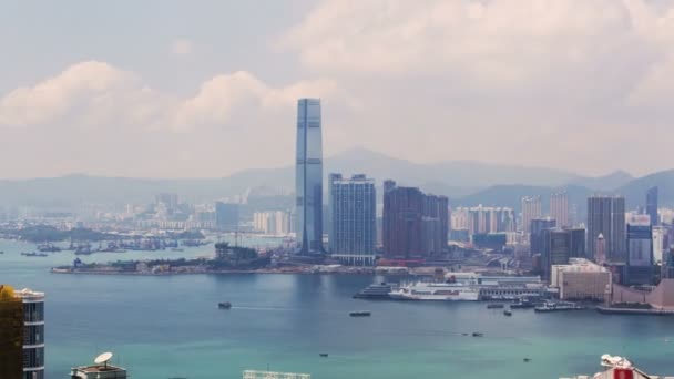 Hong Kong Skyline Stadtpanorama Zeitraffer China — Stockvideo