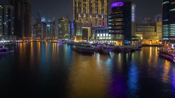 Jachthaven Dubai Vanaf Brug — Stockvideo