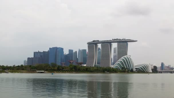 Singapore Uitzicht Stad Met Tuinen Aan Baai — Stockvideo