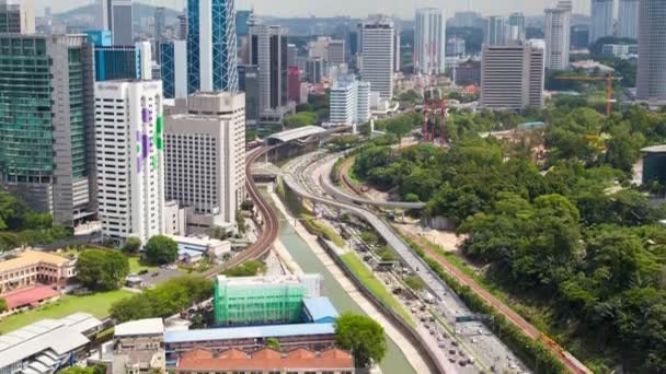 Skyline Dag Trafik Kuala Lumpur — Stockvideo