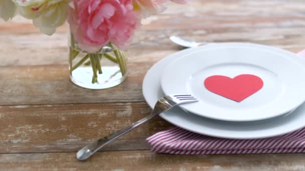 Plan Rapproché Table Pour Saint Valentin — Video