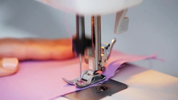 缝纫机压脚缝纫布 — 图库视频影像