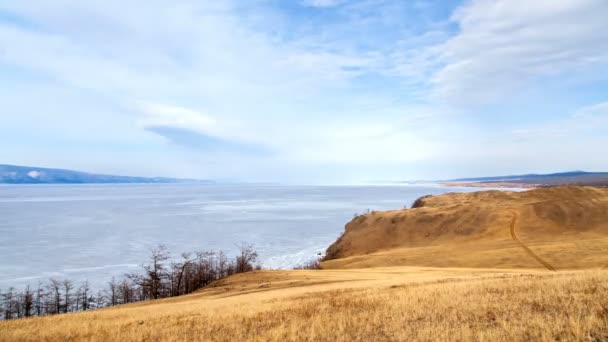 Lago Baikal Primavera Natura Paesaggio — Video Stock