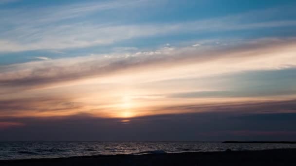 Захід Сонця Морі Повний — стокове відео